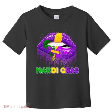 Mardi Gras Sparkle Lips Toddler T-Shirt