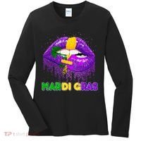 Mardi Gras Sparkle Lips Women's Long Sleeve Shirt thumb 0