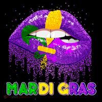 Mardi Gras Sparkle Lips Women's Long Sleeve Shirt thumb 2