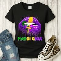Mardi Gras Sparkle Lips Women's T-Shirt thumb 3