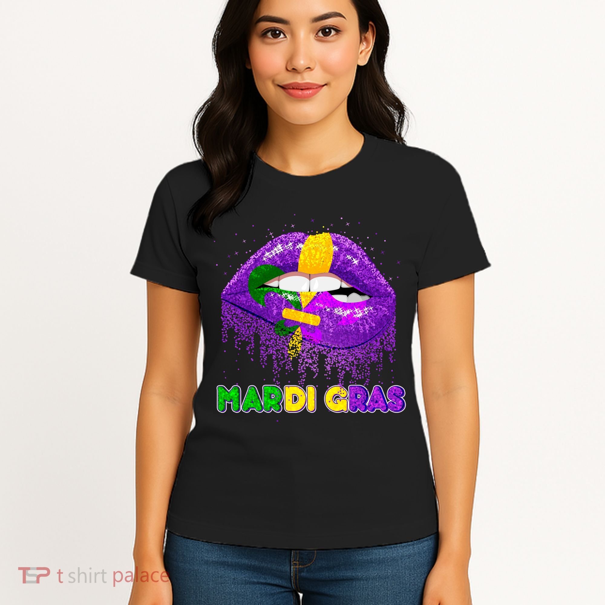 Mardi Gras Sparkle Lips Women's T-Shirt