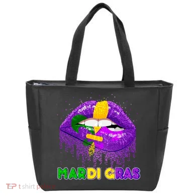 Mardi Gras Sparkle Lips Tote Bag