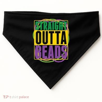 Mardi Gras Straight Outta Beads  USA-Made Doggie Bandana