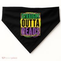 Mardi Gras Straight Outta Beads  USA-Made Doggie Bandana thumb 0