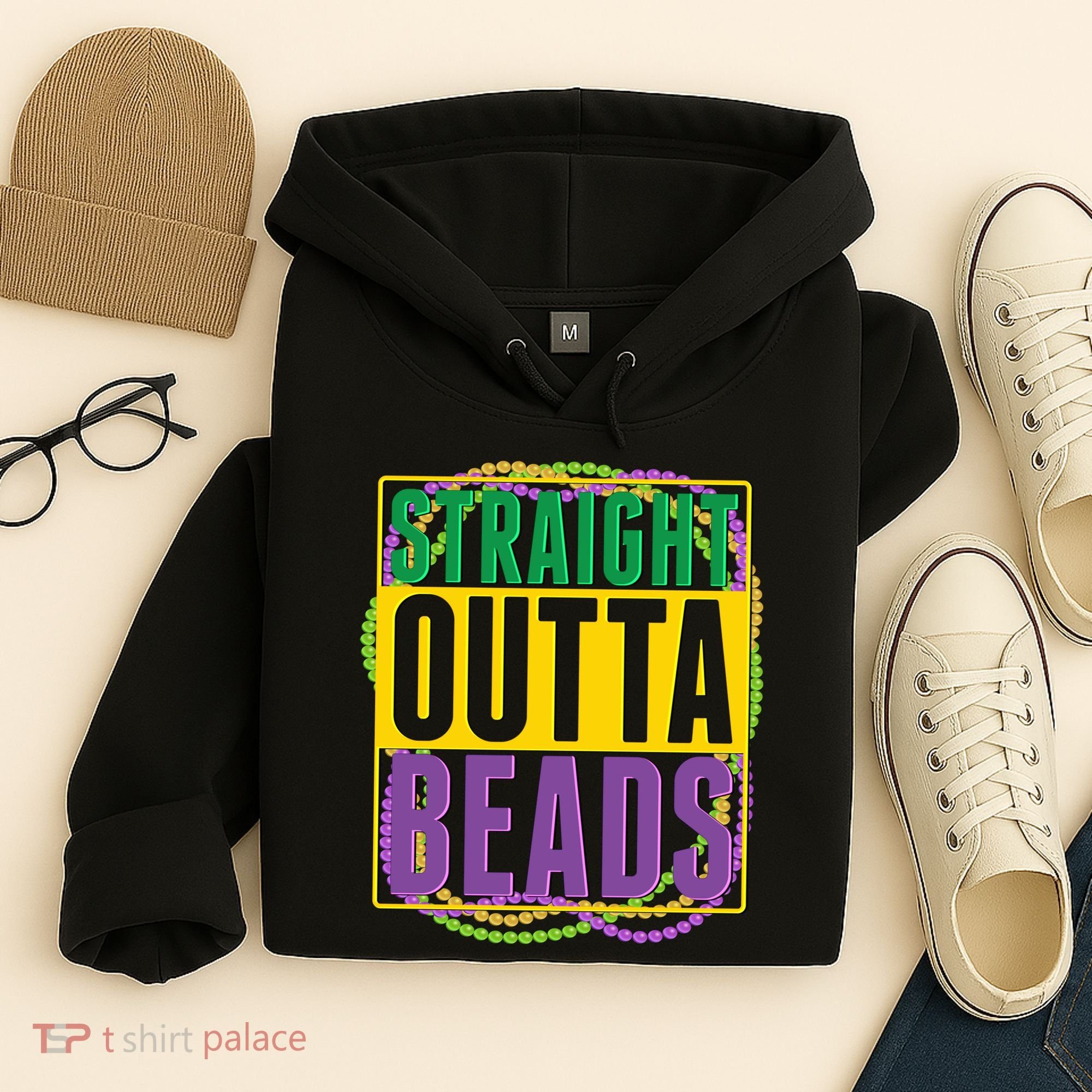 Mardi Gras Straight Outta Beads  Hoodie