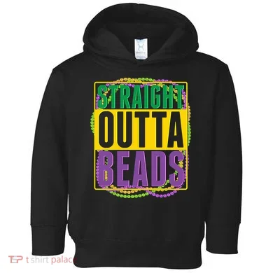 Mardi Gras Straight Outta Beads  Toddler Hoodie