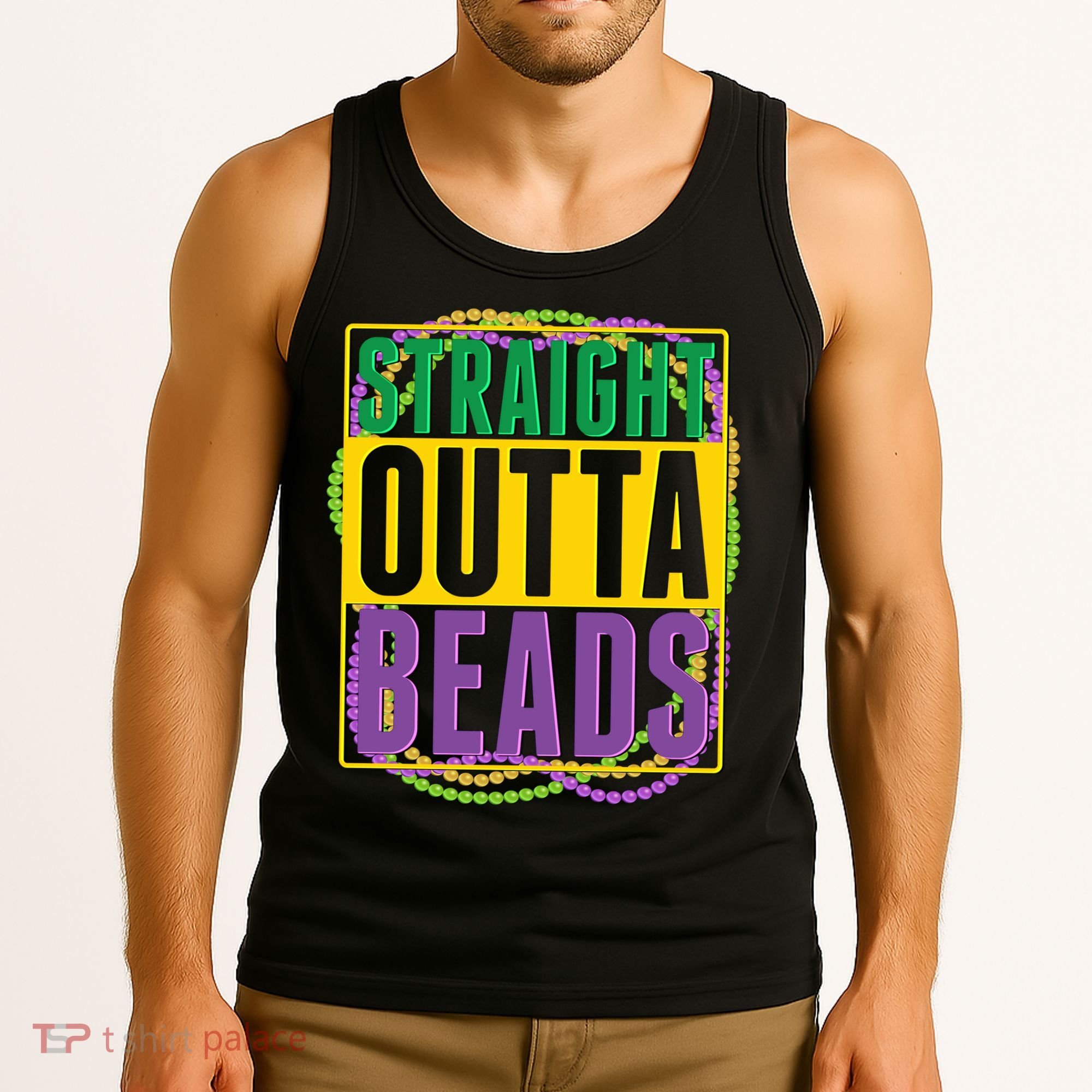 Mardi Gras Straight Outta Beads  Tank Top