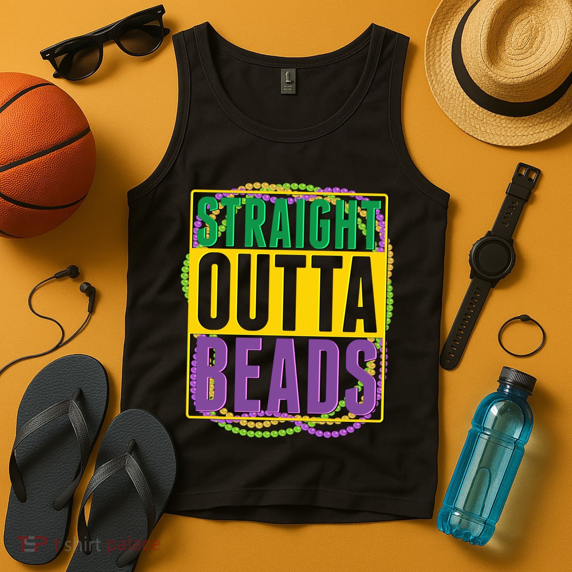 Mardi Gras Straight Outta Beads  Tank Top