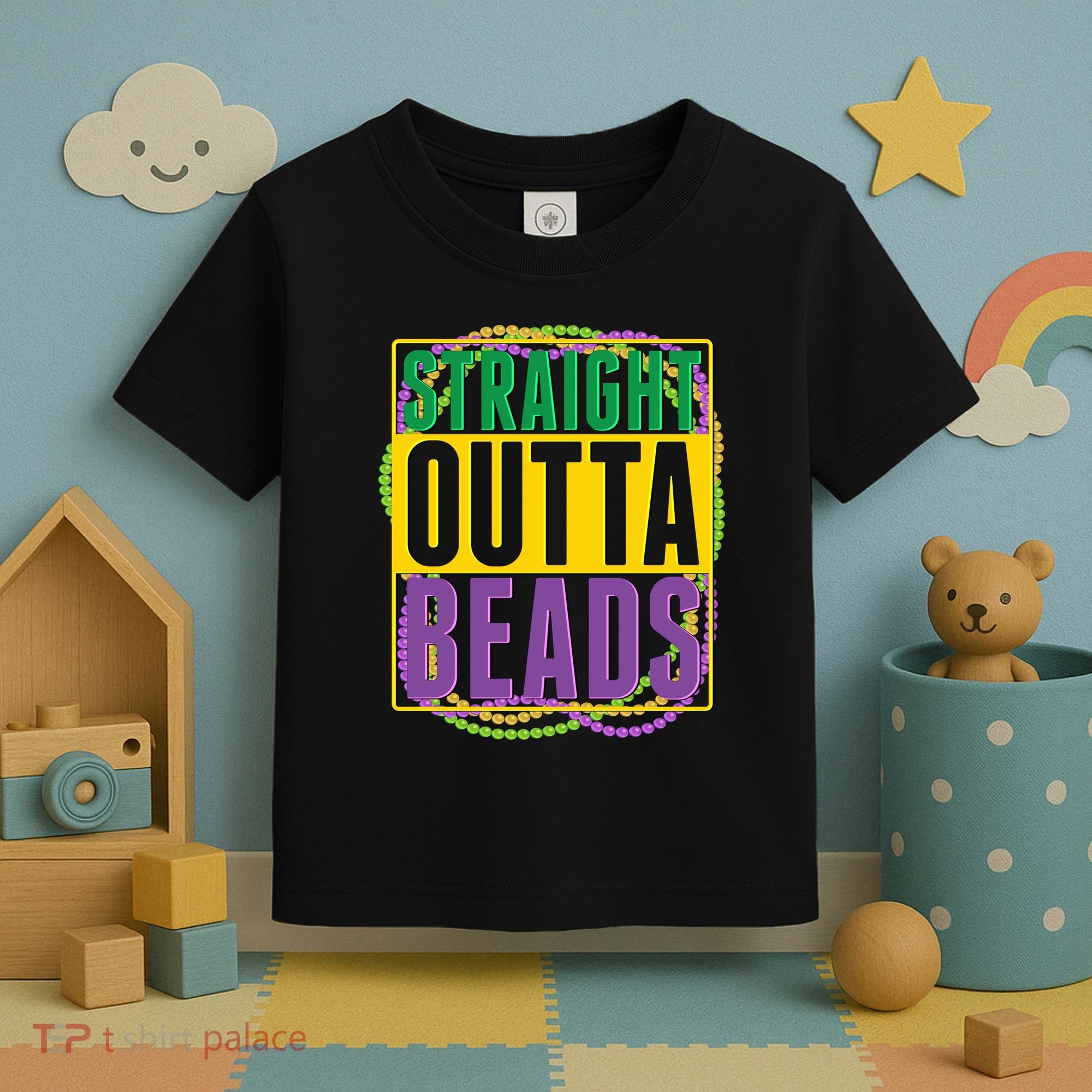 Mardi Gras Straight Outta Beads  Toddler T-Shirt