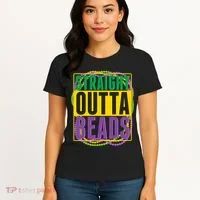 Mardi Gras Straight Outta Beads  Women's T-Shirt thumb 4