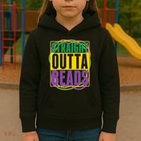 Mardi Gras Straight Outta Beads  Kids Hoodie thumb 3