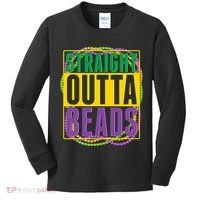 Mardi Gras Straight Outta Beads  Kids Long Sleeve Shirt thumb 0