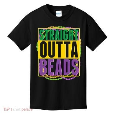Mardi Gras Straight Outta Beads  Kids T-Shirt