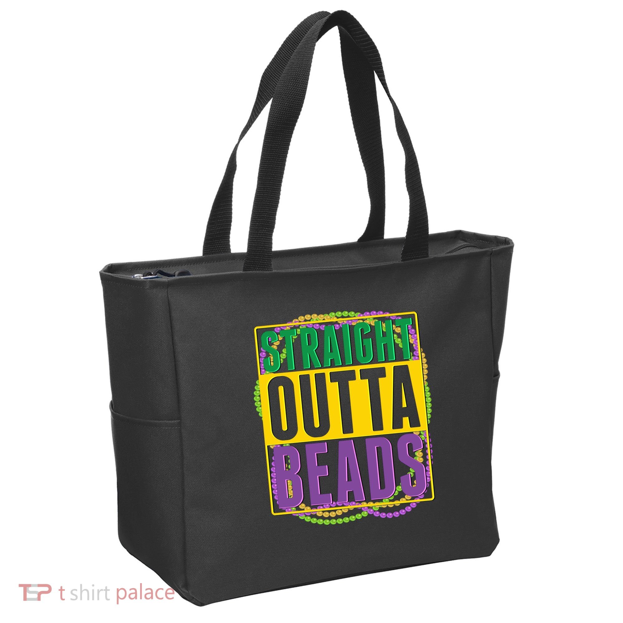 Mardi Gras Straight Outta Beads  Tote Bag