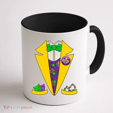 Mardi Gras Tuxedo Coffee Mug back