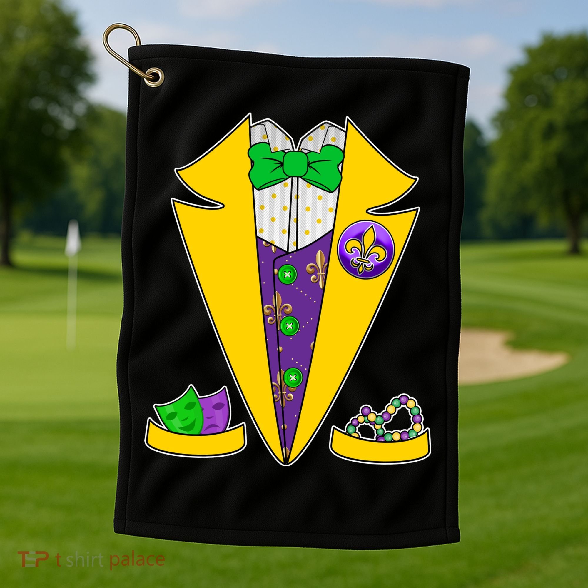Mardi Gras Tuxedo Golf Towel
