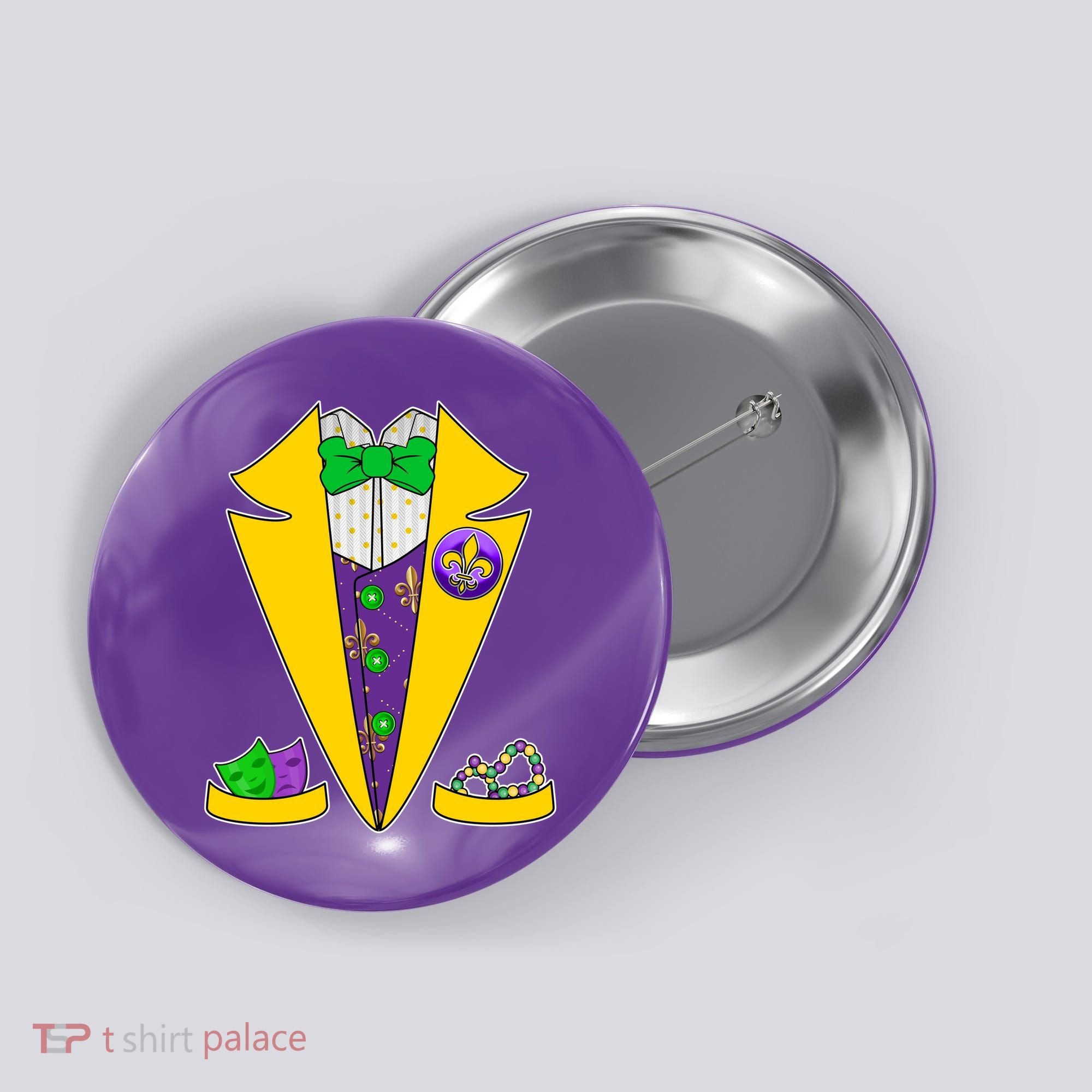 Mardi Gras Tuxedo Button