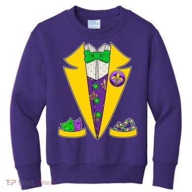Mardi Gras Tuxedo Kids Sweatshirt