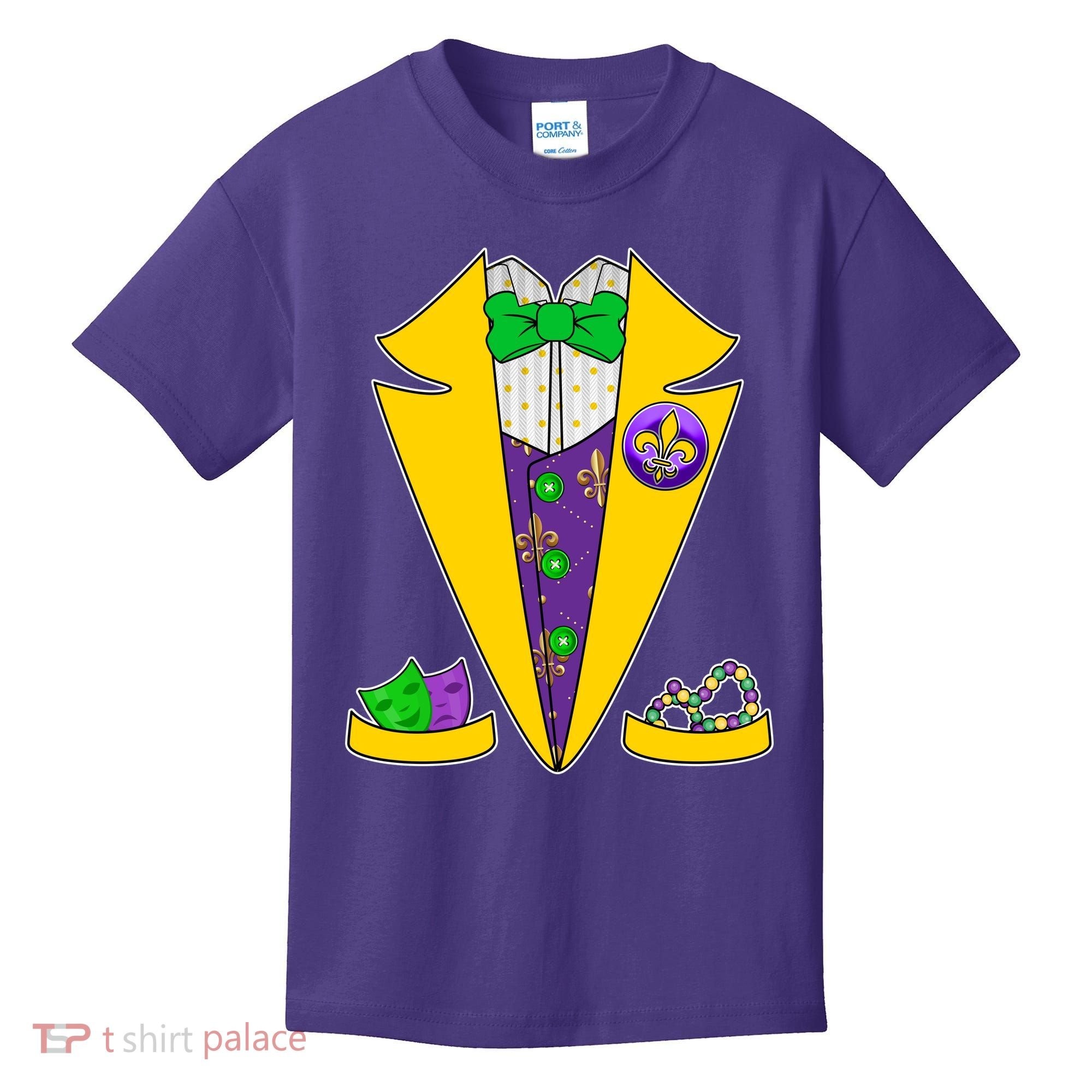 Mardi Gras Tuxedo Kids T-Shirt