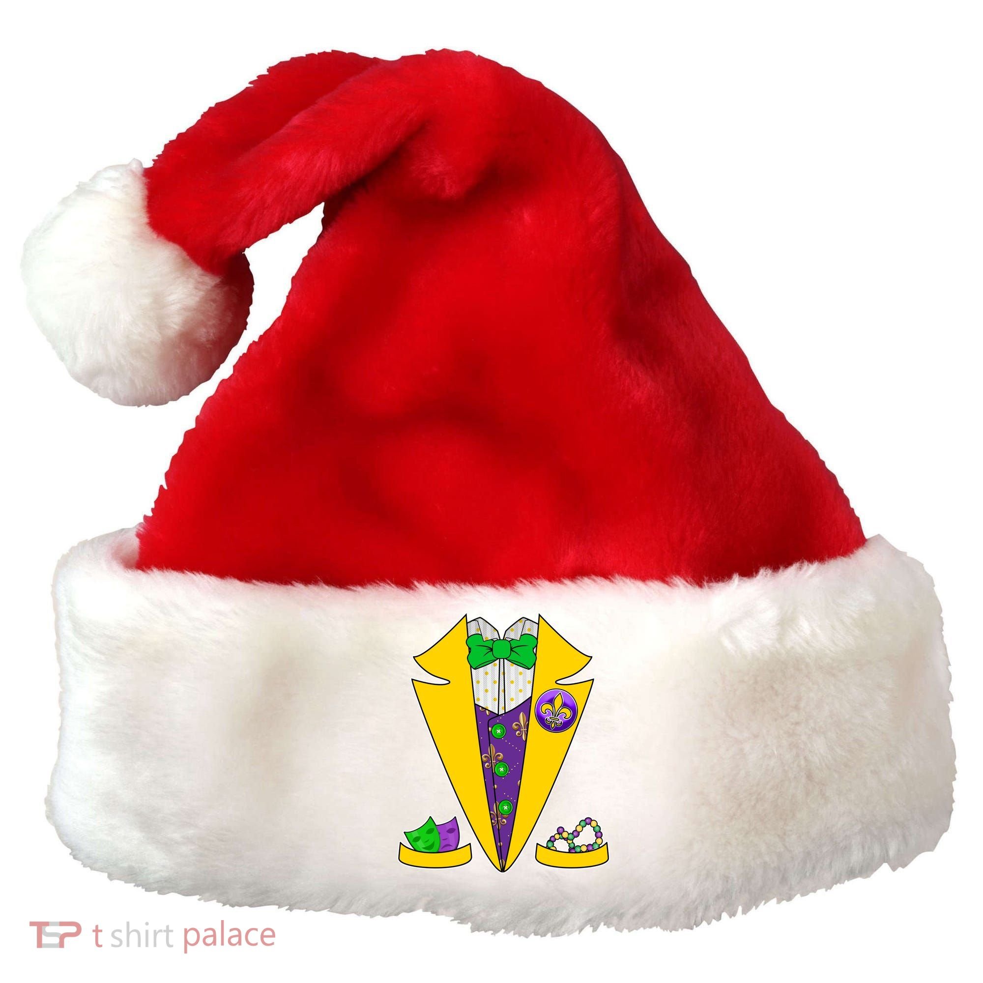 Mardi Gras Tuxedo Santa Hat