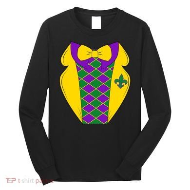Mardi Gras Tuxedo Party Tux Long Sleeve Shirt