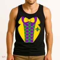Mardi Gras Tuxedo Party Tux Tank Top thumb 3