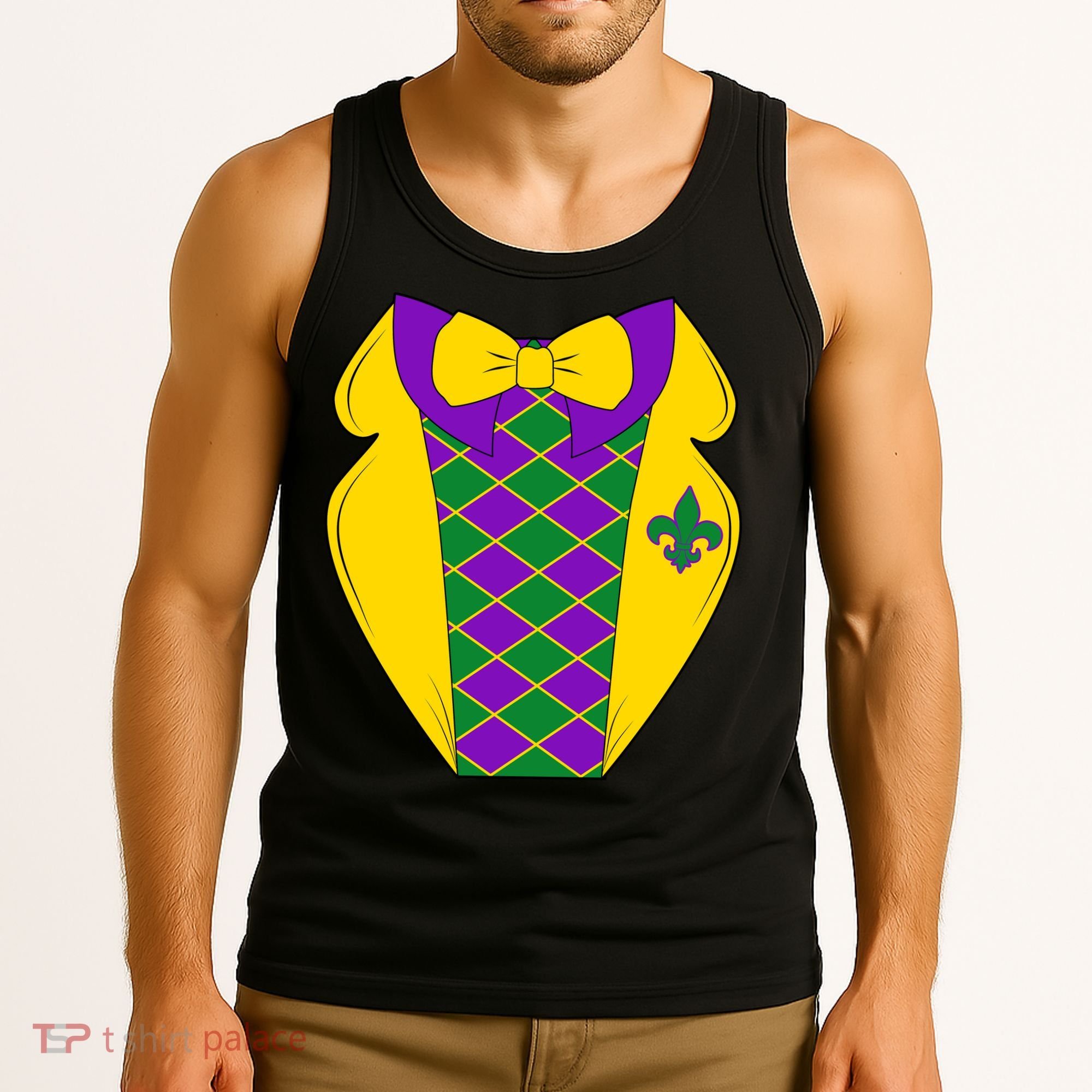 Mardi Gras Tuxedo Party Tux Tank Top