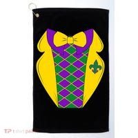 Mardi Gras Tuxedo Party Tux Golf Towel thumb 0