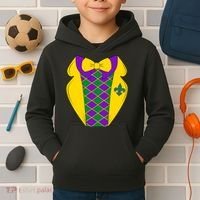 Mardi Gras Tuxedo Party Tux Kids Hoodie thumb 2