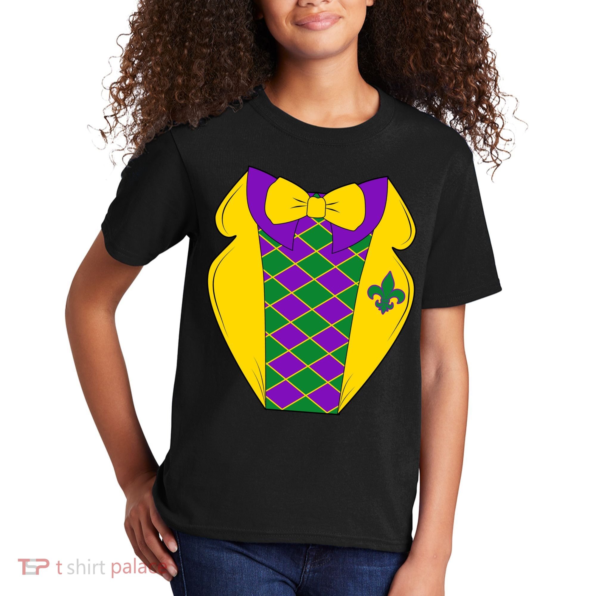 Mardi Gras Tuxedo Party Tux Kids T-Shirt