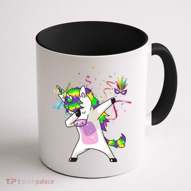 Mardi Gras Unicorn Celebration Coffee Mug back