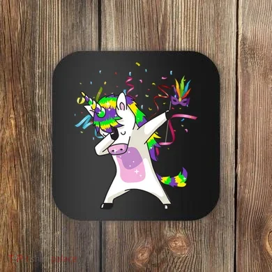 Mardi Gras Unicorn Celebration Coaster