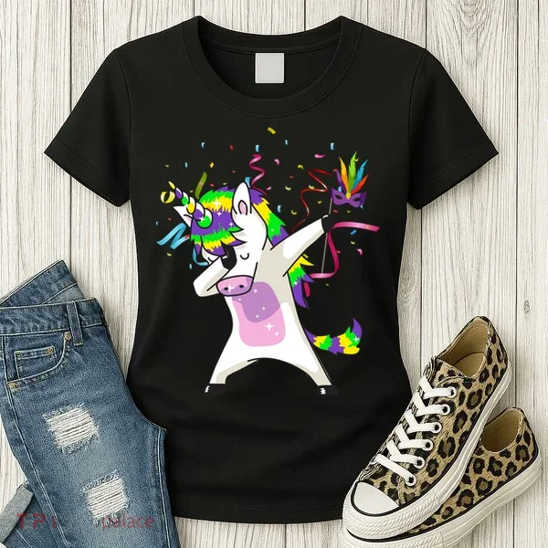 Mardi Gras Unicorn Celebration Women's T-Shirt