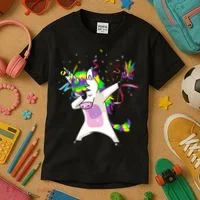 Mardi Gras Unicorn Celebration Kids T-Shirt thumb 3