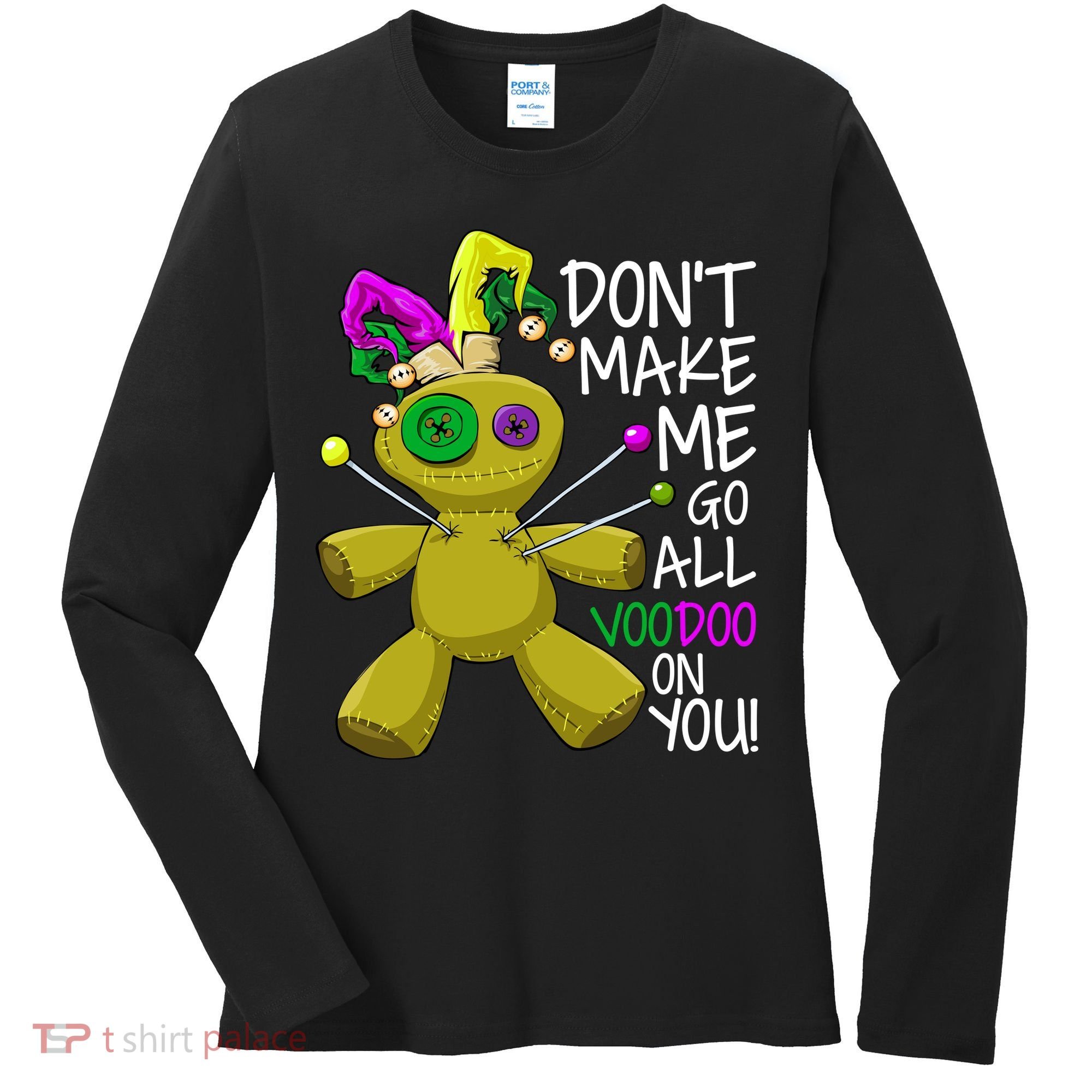 Mardi Gras Voodoo Doll Women's Long Sleeve Shirt