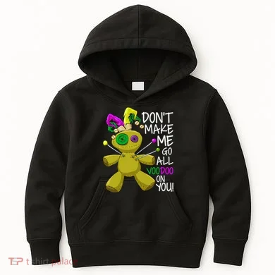 Mardi Gras Voodoo Doll Kids Hoodie