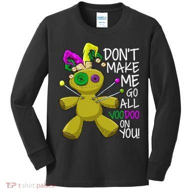 Mardi Gras Voodoo Doll Kids Long Sleeve Shirt