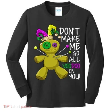Mardi Gras Voodoo Doll Kids Long Sleeve Shirt