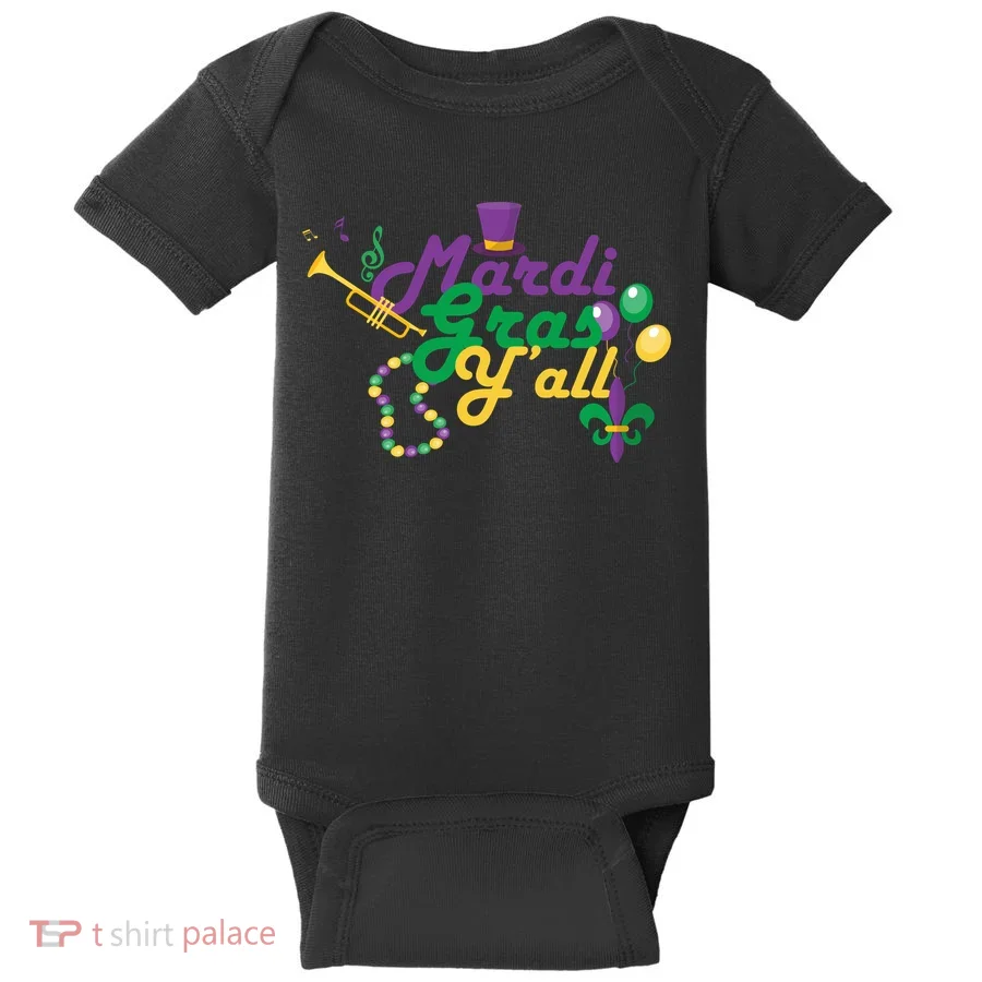 Mardi Gras Y'all Baby Bodysuit