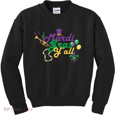 Mardi Gras Y'all Kids Sweatshirt
