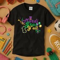 Mardi Gras Y'all Kids T-Shirt thumb 3