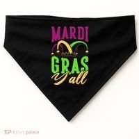 Mardi Gras Y'all Cute USA-Made Doggie Bandana thumb 0