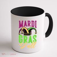 Mardi Gras Y'all Cute Coffee Mug thumb 1