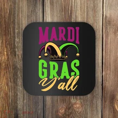 Mardi Gras Y'all Cute Coaster