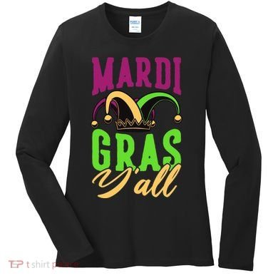 Mardi Gras Y'all Cute Women's Long Sleeve Shirt