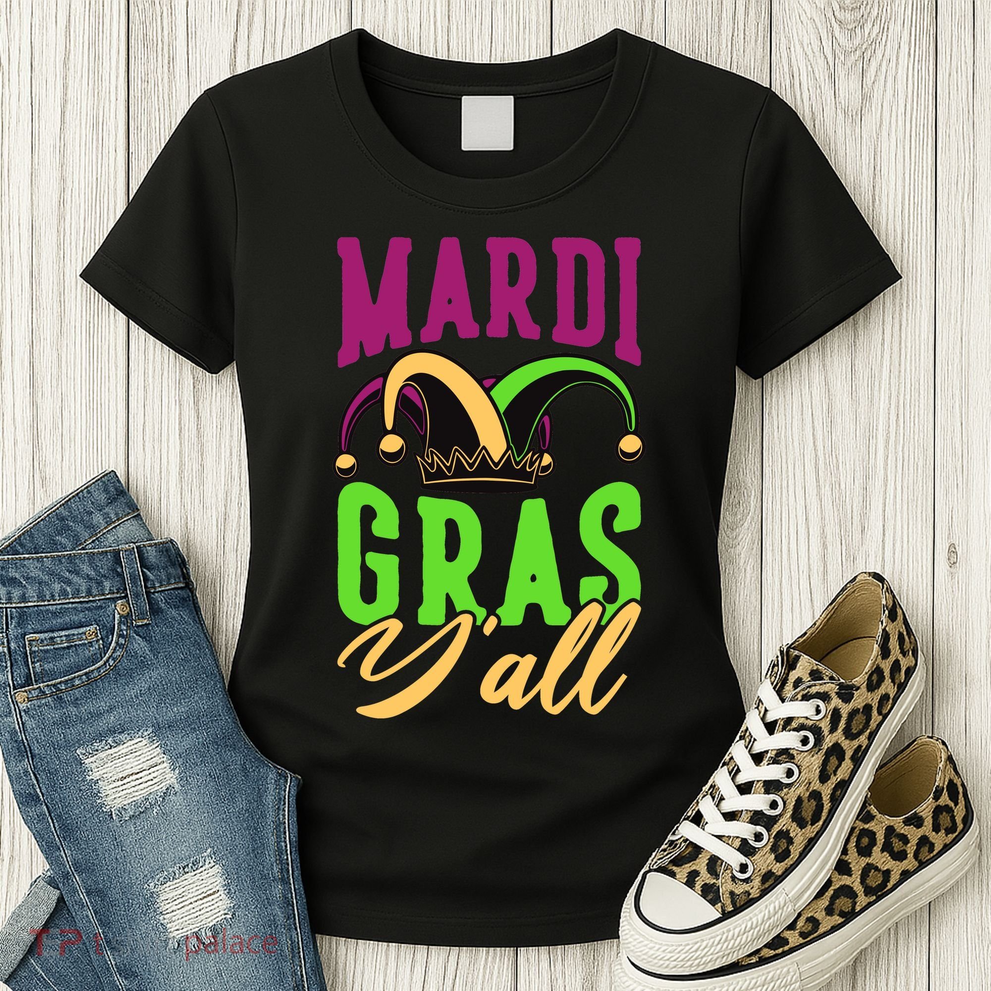 Mardi Gras Y'all Cute Women's T-Shirt