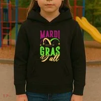 Mardi Gras Y'all Cute Kids Hoodie thumb 3