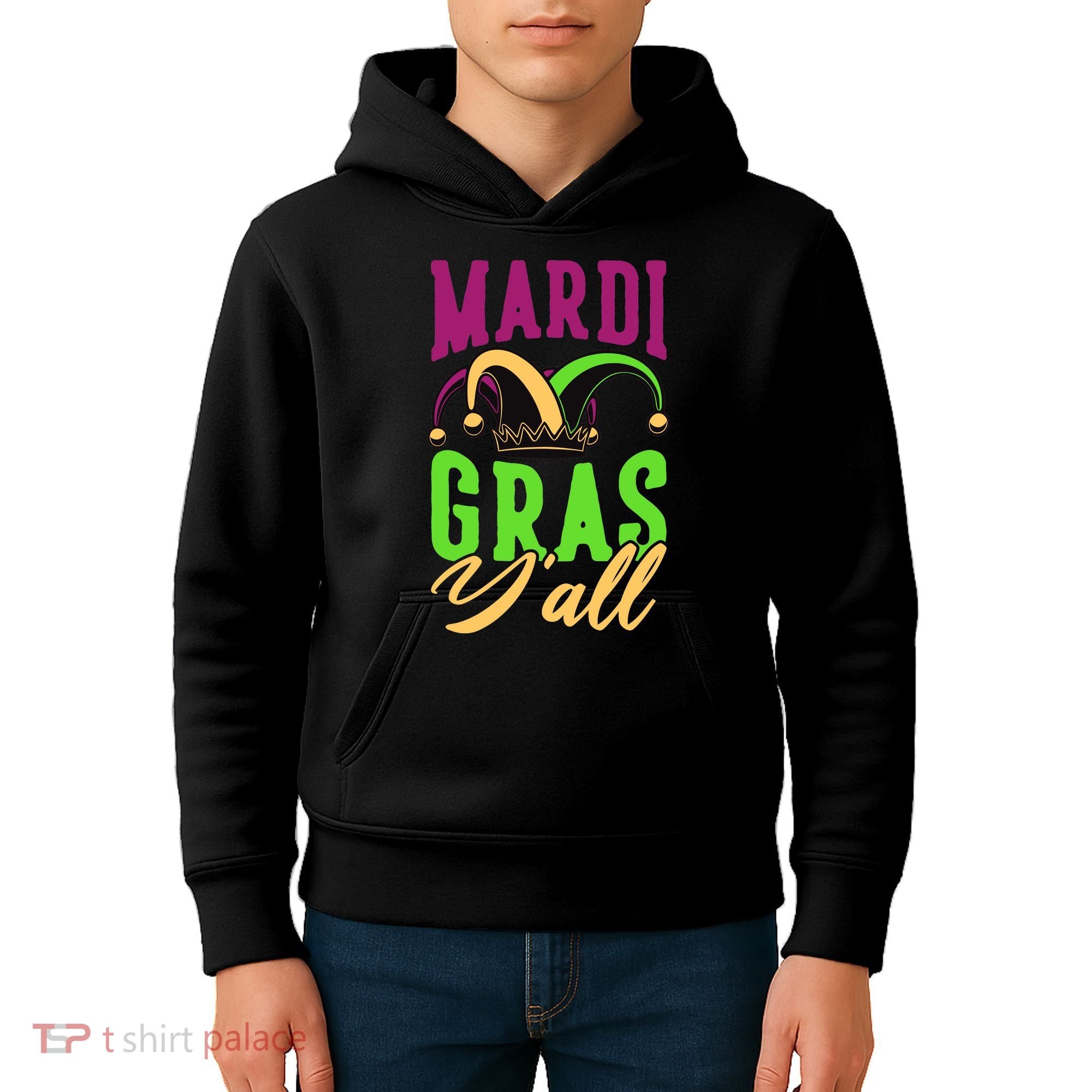 Mardi Gras Y'all Cute Kids Hoodie