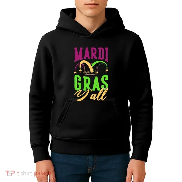 Mardi Gras Y'all Cute Kids Hoodie