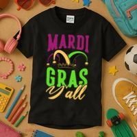 Mardi Gras Y'all Cute Kids T-Shirt thumb 3